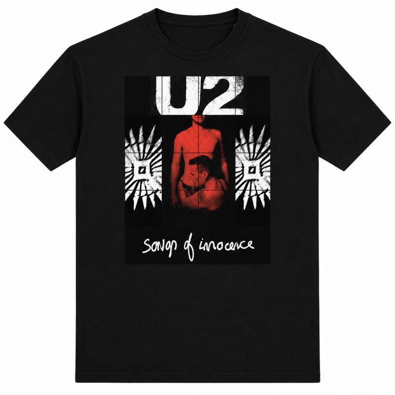 【予約商品】U2 バンドTシャツ ユニセックス: Songs of Innocence Red Shade (Black)