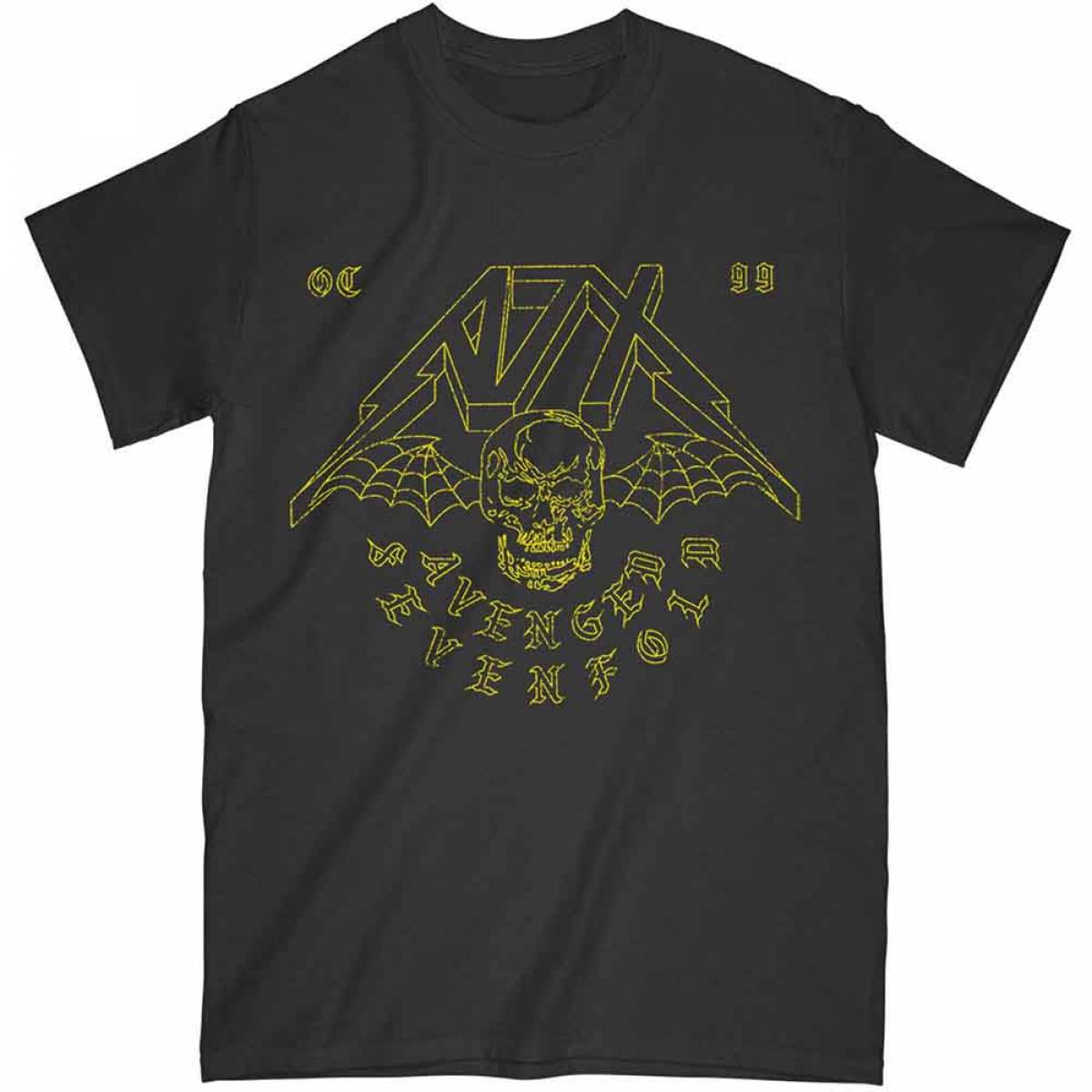 【予約商品】AVENGED SEVENFOLD バンドTシャツ ユニセックス: Webbed Wings (Black) - BLACK
