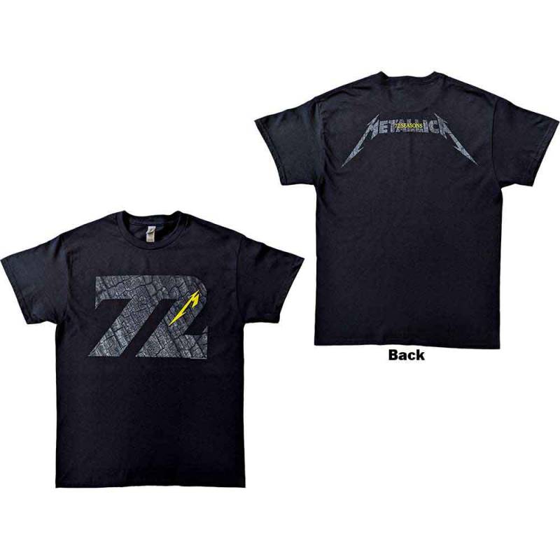 【予約商品】METALLICA バンドTシャツ ユニセックス: 72 Seasons Charred Logo (Black) (Back Print) - BLACK
