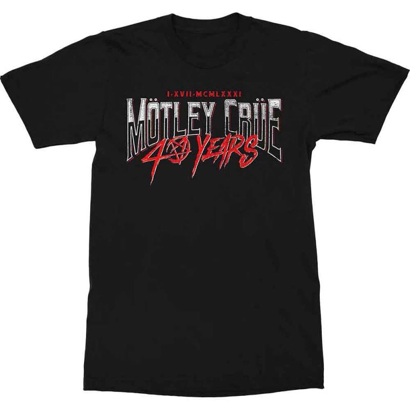 【予約商品】MOTLEY CRUE バンドTシャツ ユニセックス: 40 Years (Black)