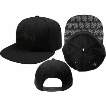 【予約商品】MOTORHEAD Unisex Snapback Cap: Logo & Warpig (Black) - BLACK