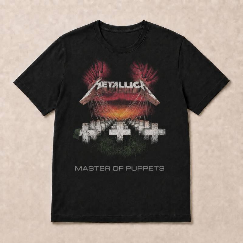 【予約商品】METALLICA バンドTシャツ ユニセックス: Master of Puppets European Tour '86. (Black) (Back Print)