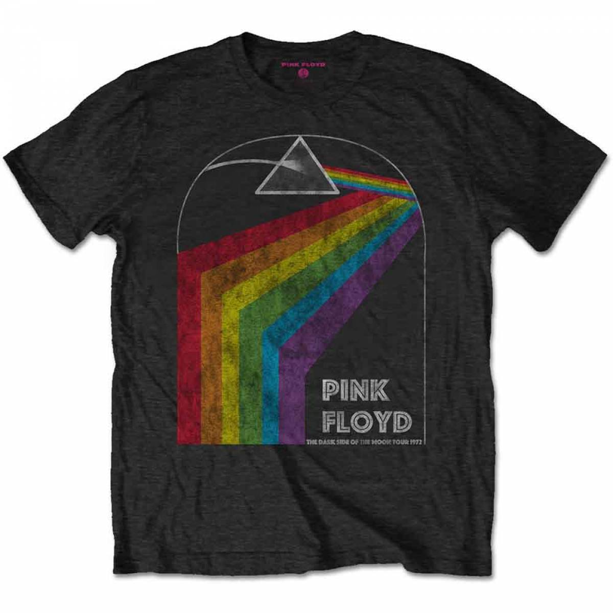 【予約商品】PINK FLOYD バンドTシャツ ユニセックス: Dark Side of the Moon 1972 Tour (Black) (Back Print) - BLACK