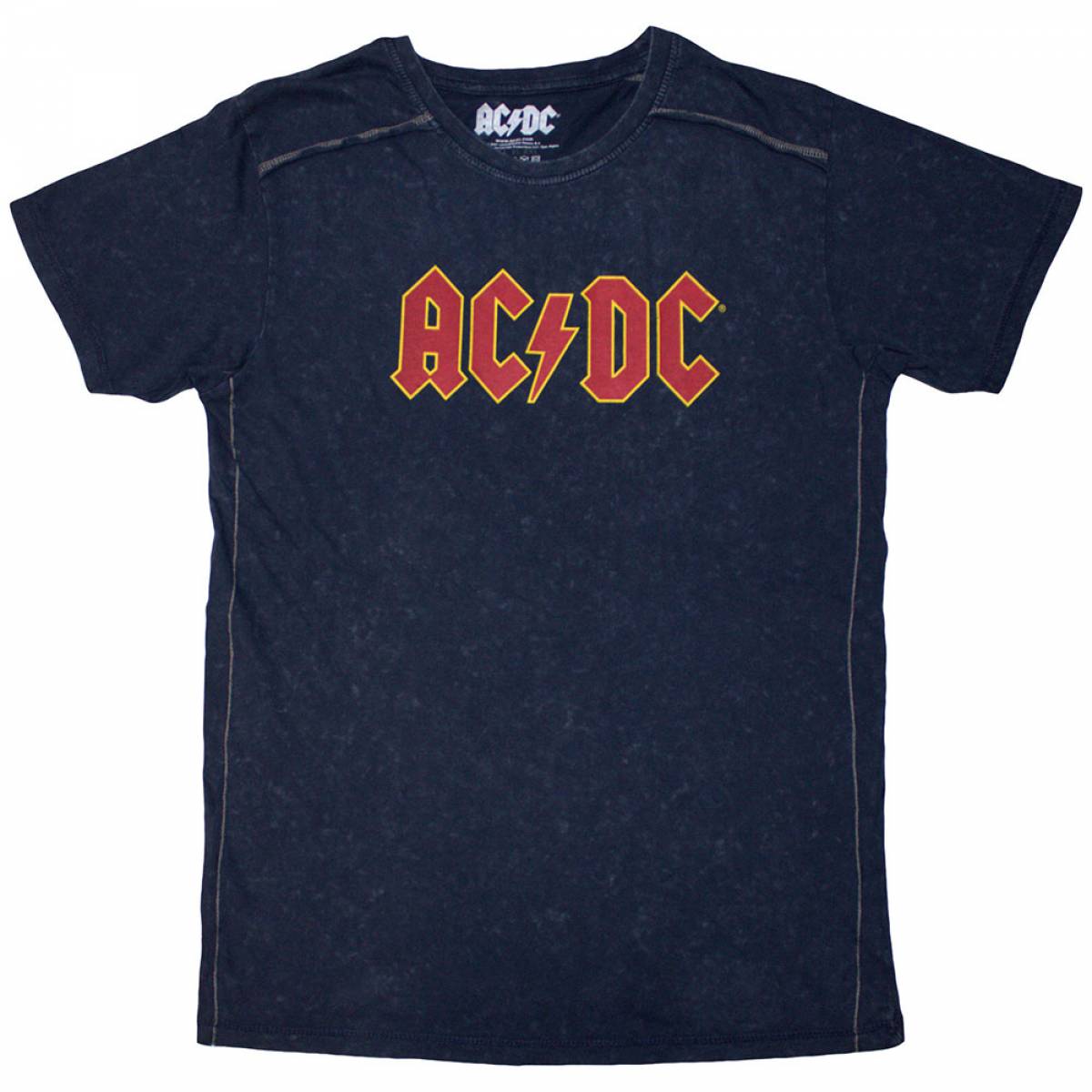 【予約商品】AC/DC バンドTシャツ ユニセックス: Logo (Navy Blue) (Wash Collection) - NAVY BLUE