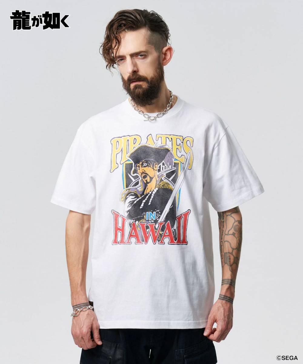 【予約商品】龍が如く×glamb(グラム) GB0225/LD05 : Pirates in Hawaii T-shirt / パイレーツインハワイTシャツ - White