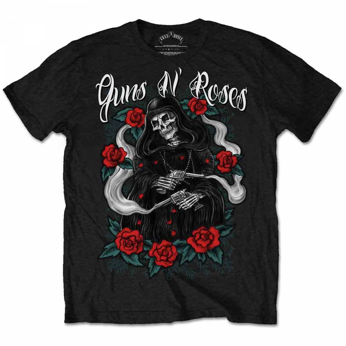 【予約商品】GUNS N' ROSES バンドTシャツ ユニセックス: Roses Reaper (Black) - BLACK