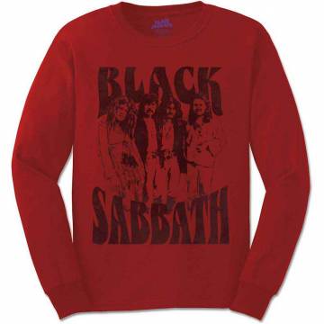 【予約商品】BLACK SABBATH Unisex Long Sleeve バンドTシャツ: Band and Logo - RED