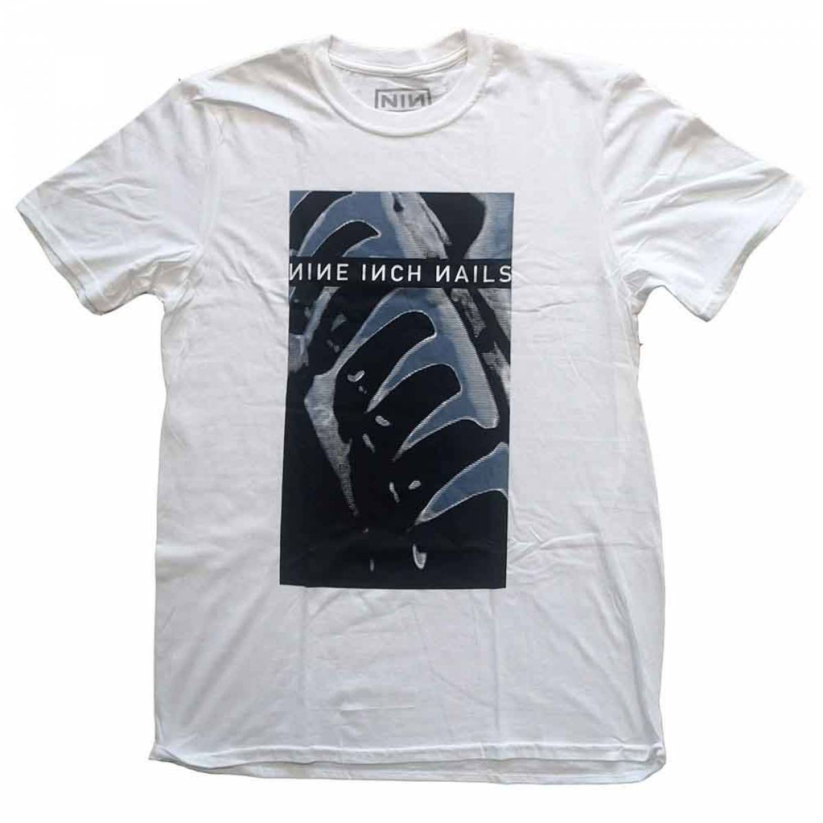 【予約商品】NINE INCH NAILS バンドTシャツ ユニセックス: Pretty Hate Machine (White) (Back Print) - WHITE