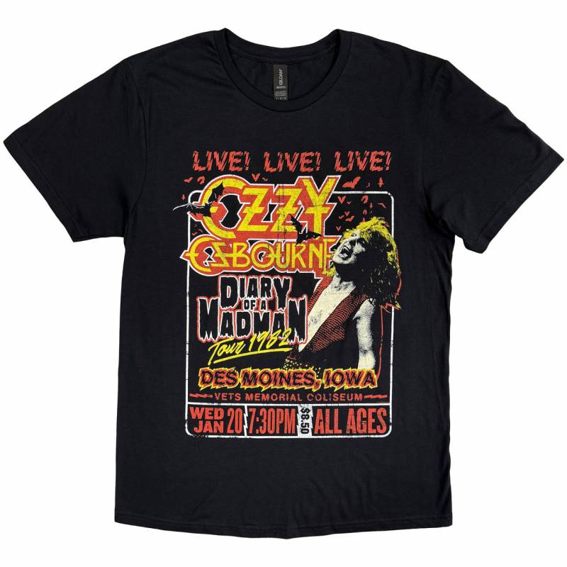 【予約商品】OZZY OSBOURNE バンドTシャツ ユニセックス: Diary of a Madman Tour (Black)