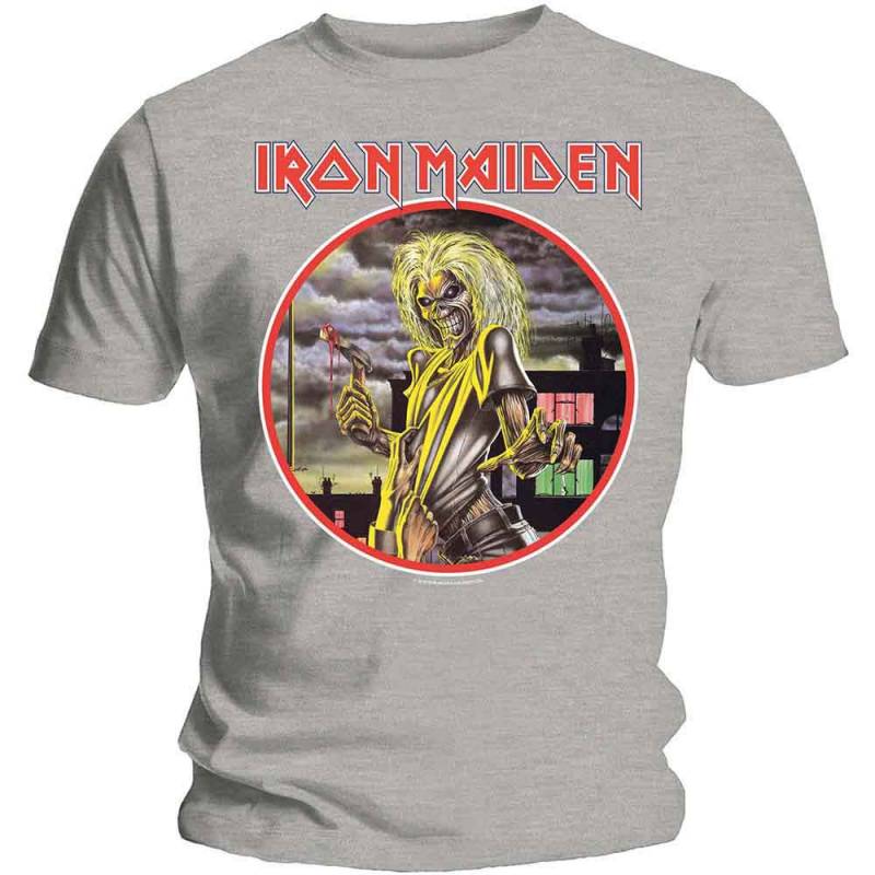 【予約商品】IRON MAIDEN バンドTシャツ ユニセックス: Killers Circle (Heather Grey)
