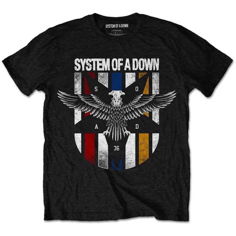 【予約商品】SYSTEM OF A DOWN バンドTシャツ ユニセックス: Eagle Colours (Black)