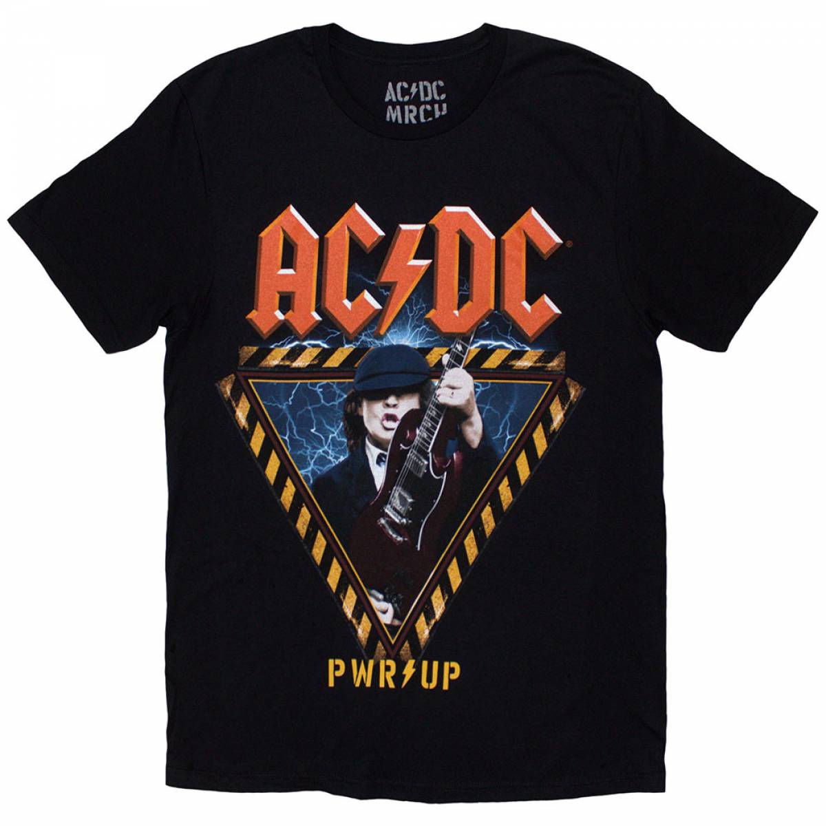 【予約商品】AC/DC バンドTシャツ ユニセックス: Angus Triangle PWR-UP EU Tour '26 (Black) (Back Print & Ex-Tour) - BLACK
