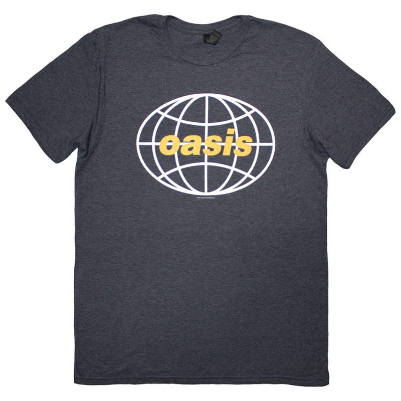 【予約商品】OASIS バンドTシャツ ユニセックス: Globe Logo (Navy Blue)