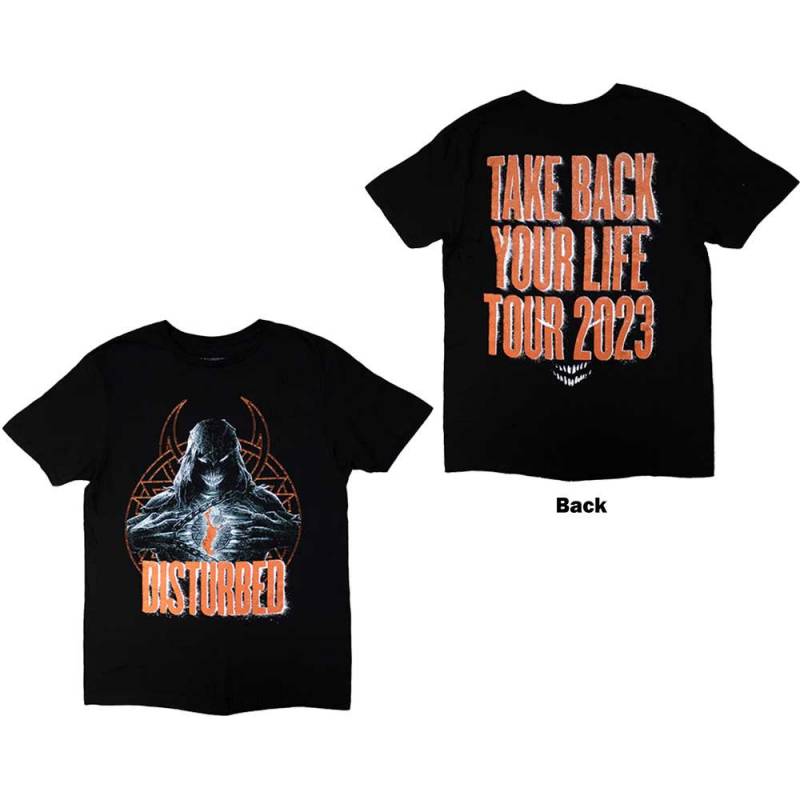 【予約商品】DISTURBED バンドTシャツ ユニセックス: European Tour '23 Take Back (Black) (Back Print & Ex-Tour)