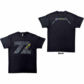【予約商品】METALLICA バンドTシャツ ユニセックス: 72 Seasons Charred Logo (Black) (Back Print) - BLACK
