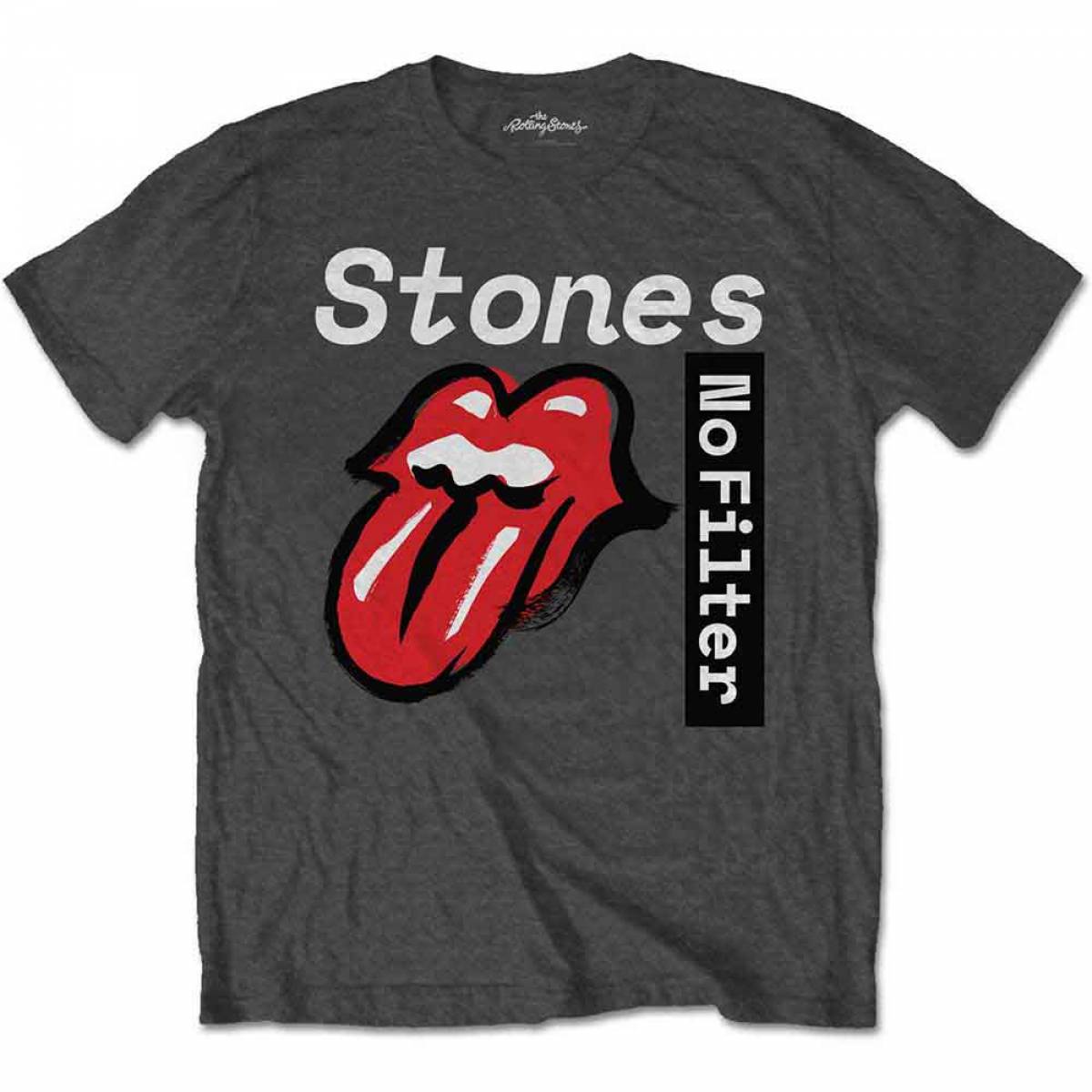 【予約商品】THE ROLLING STONES バンドTシャツ ユニセックス: No Filter Text  - CHARCOAL GREY
