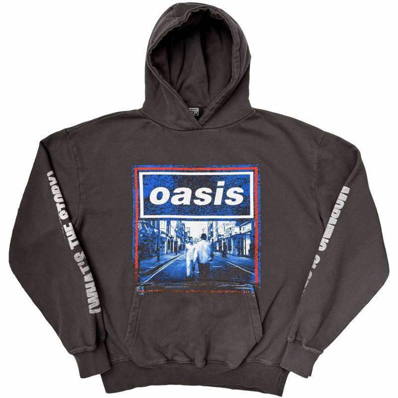 【予約商品】OASIS Unisex Pullover Hoodie: What's The Story Blue Tone (Charcoal Grey) (Ex-Tour)