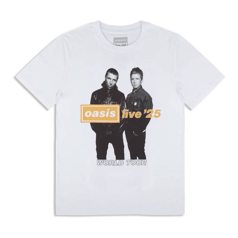 【予約商品】OASIS バンドTシャツ ユニセックス: Live '25 Gold Photo (White) (Ex-Tour)