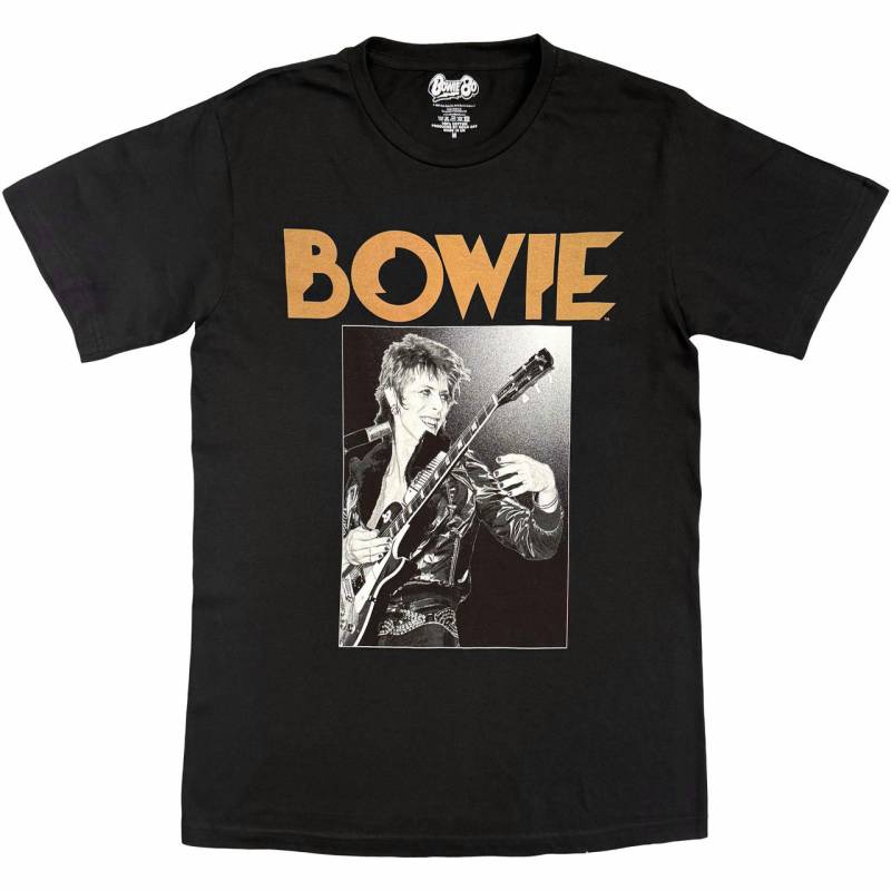 【予約商品】DAVID BOWIE バンドTシャツ ユニセックス: Guitar Glam Rock (Black)