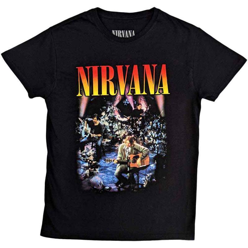 【予約商品】NIRVANA バンドTシャツ ユニセックス: Unplugged Photo (Black)