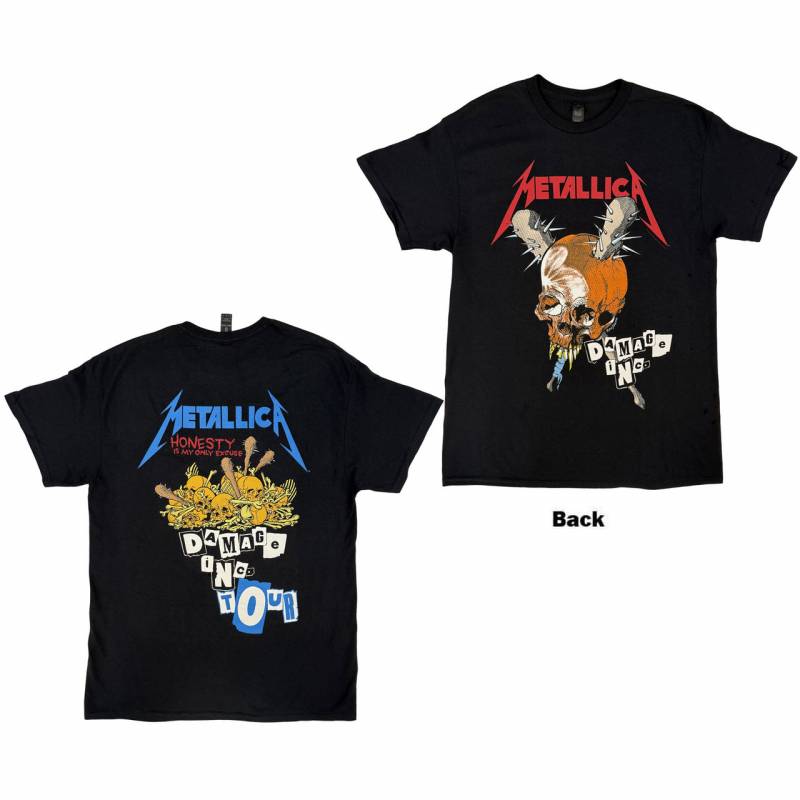【予約商品】METALLICA バンドTシャツ ユニセックス: Damage Inc (Black) (Back Print)