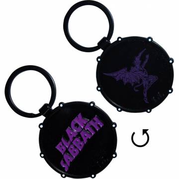 【予約商品】BLACK SABBATH  Keychain: Wavy Logo & Daemon Drum (Double Sided)