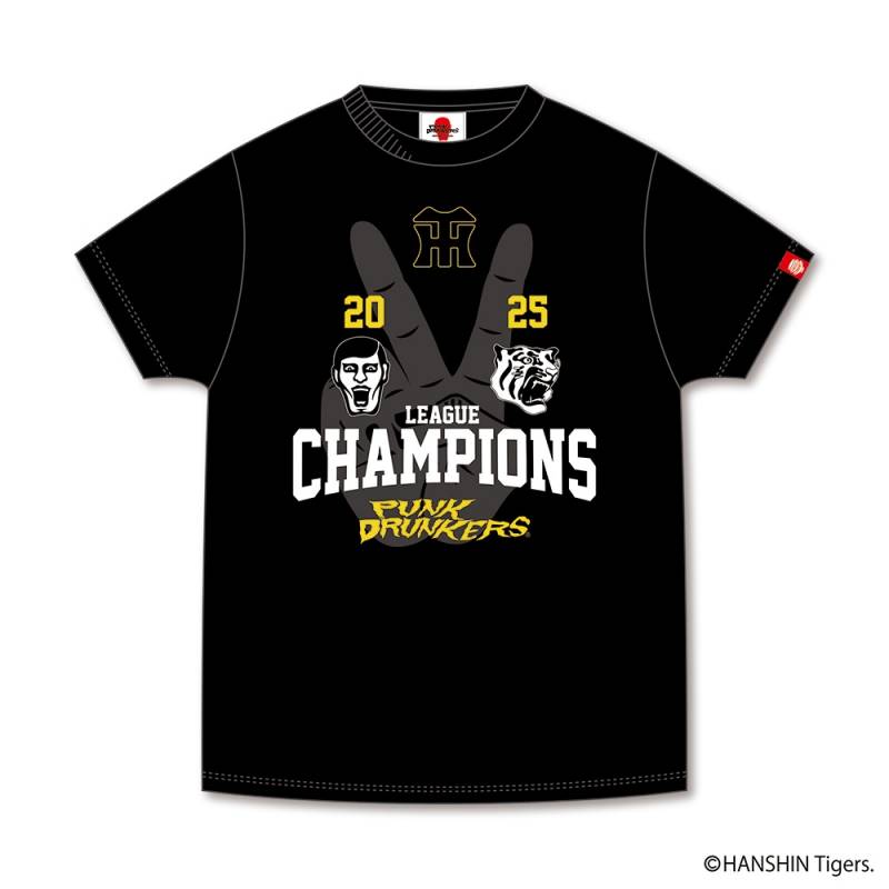 【予約商品】PUNK DRUNKERS(パンク・ドランカーズ)［PDSx阪神タイガース］2025リーグ優勝記念TEE - BLACK