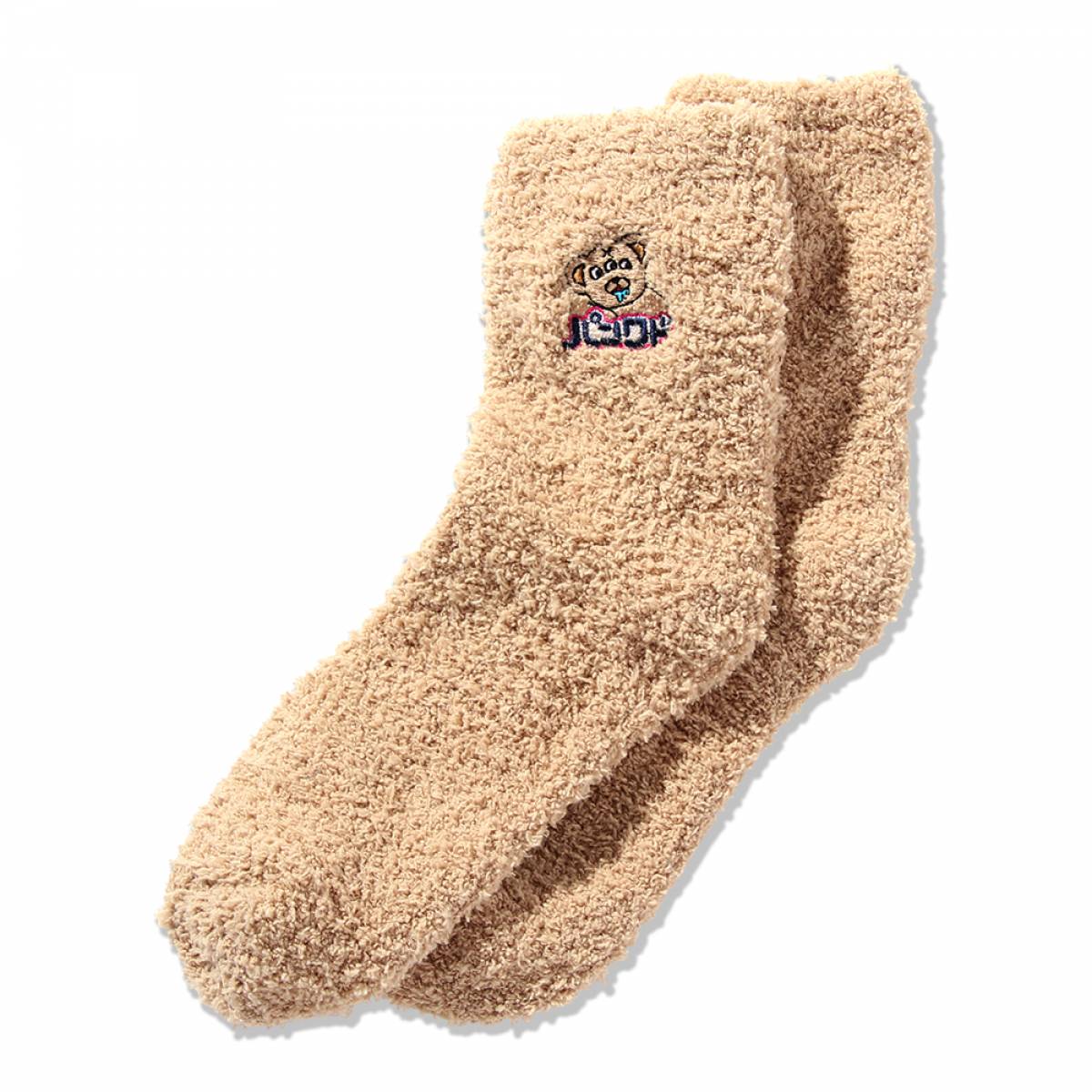 【予約商品】PUNK DRUNKERS (パンクドランカーズ)もこもこくま靴下 - BEIGE