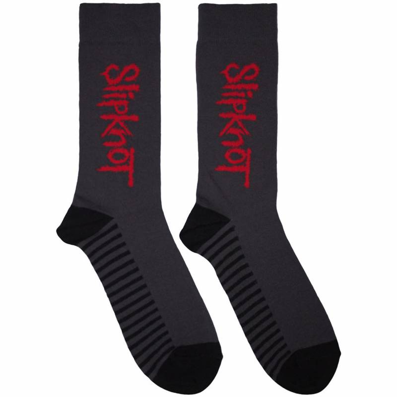 【予約商品】SLIPKNOT Unisex Ankle Socks: Logo Vertical (Grey) (UK Size 6 - 11)