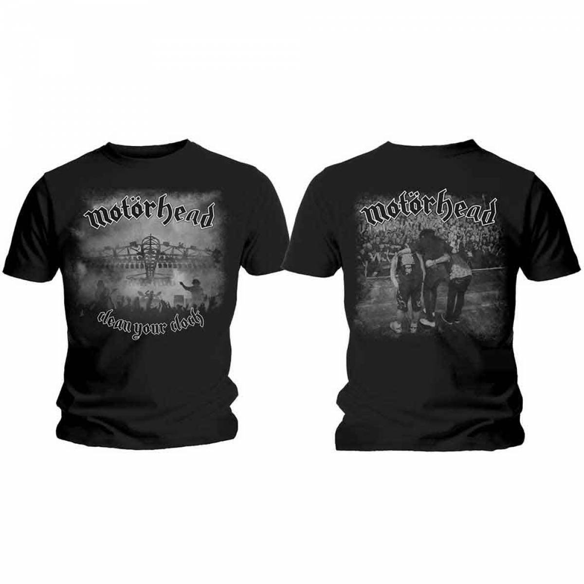 【予約商品】MOTORHEAD ユニセックスTシャツ: Clean Your Clock B&W (Back Print)