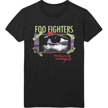 【予約商品】FOO FIGHTERS バンドTシャツ ユニセックス: Medicine At Midnight Taped (Black) - BLACK