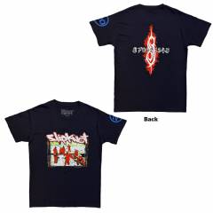 【予約商品】SLIPKNOT バンドTシャツ ユニセックス: 20th Anniversary - Red Jump Suits (Navy Blue) (Back & Sleeve Print)