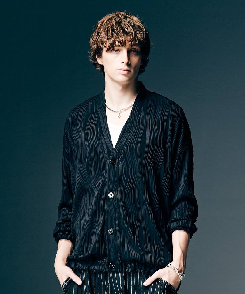 【予約商品】glamb(グラム)Willow Crepe Cardigan / ウィロークレープカーディガン - Black