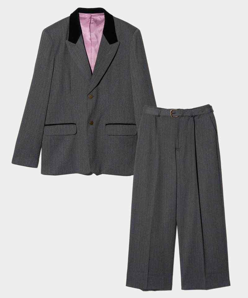 【予約商品】glamb(グラム)Blue Noise Tailored Set Up / ブルーノイズテーラードセットアップ - Gray