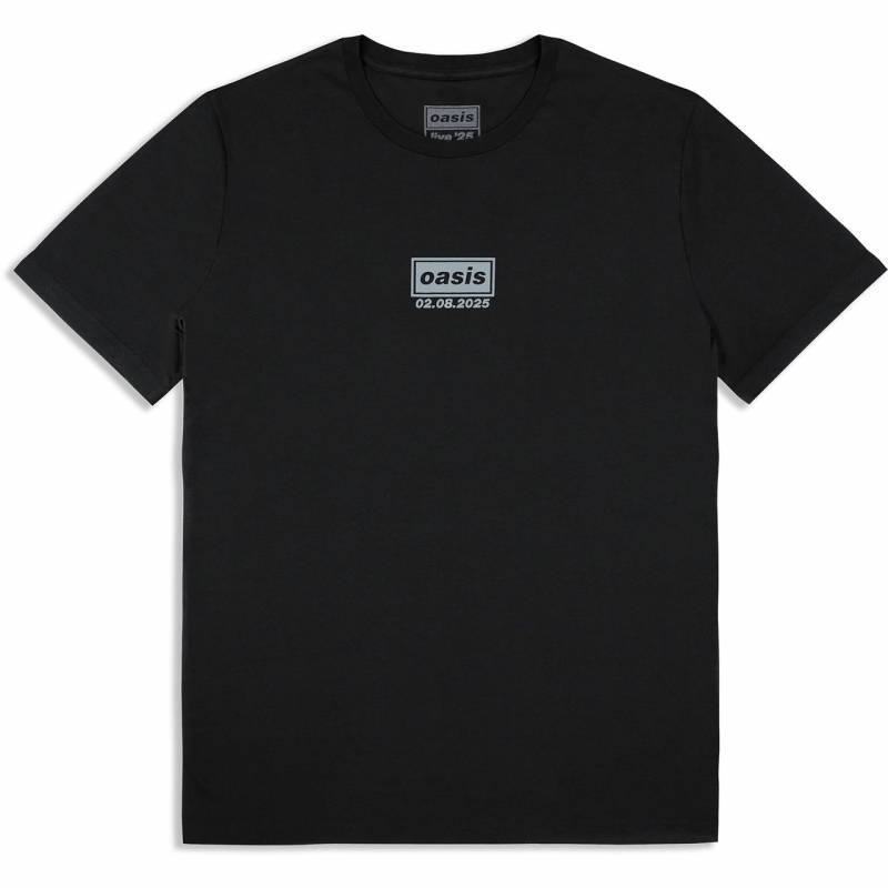 【予約商品】OASIS バンドTシャツ ユニセックス: London 2 Aug Event (Black) (Back Print & Ex-Tour)