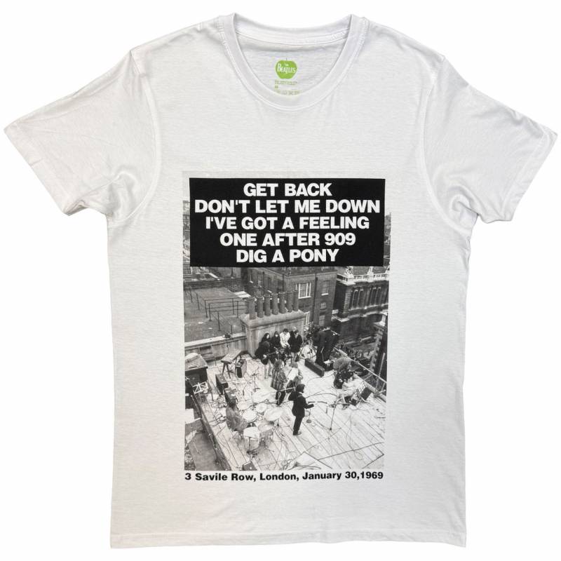 【予約商品】THE BEATLES バンドTシャツ ユニセックス: Rooftop Songs (White)