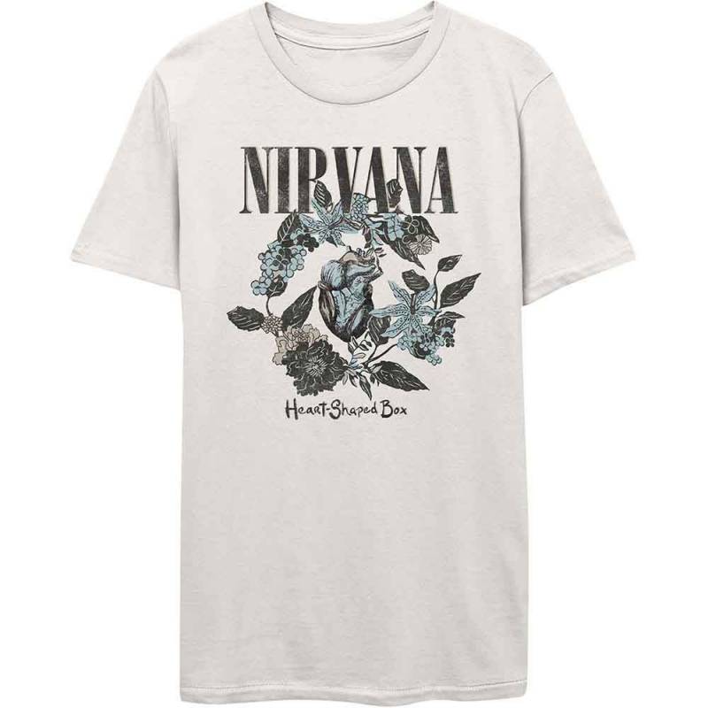 【予約商品】NIRVANA バンドTシャツ ユニセックス: Heart Shape Box (White)