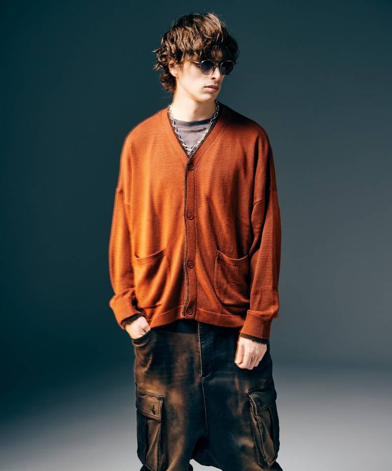 【予約商品】glamb(グラム)Layered Cardigan / レイヤードカーディガン - Orange