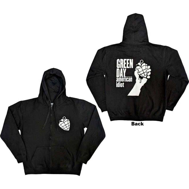 【予約商品】GREEN DAY Unisex Zipped Hoodie: American Idiot The Musical (Black) (Back Print) - BLACK
