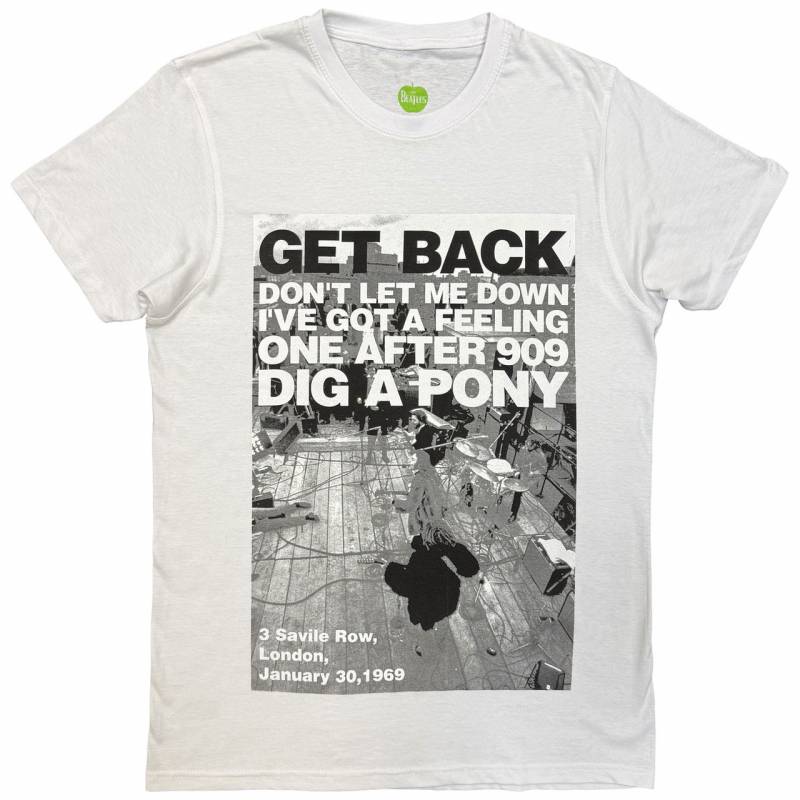 【予約商品】THE BEATLES バンドTシャツ ユニセックス: Rooftop Shot (White)