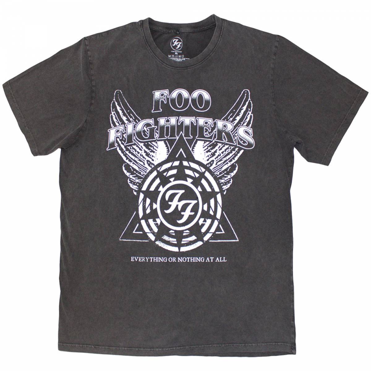 【予約商品】FOO FIGHTERS Unisex Stone Wash バンドTシャツ: EONAA Logo (Charcoal Grey) - CHARCOAL GREY