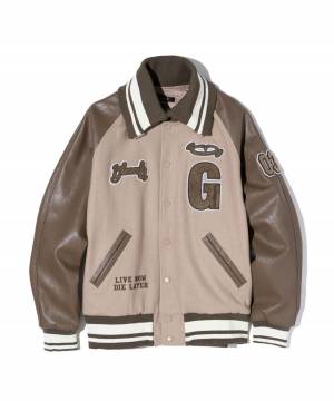 【予約商品】glamb(グラム) GB0424/JKT04 : GB Letterman Jacket / ジービーレターマンジャケット - Beige
