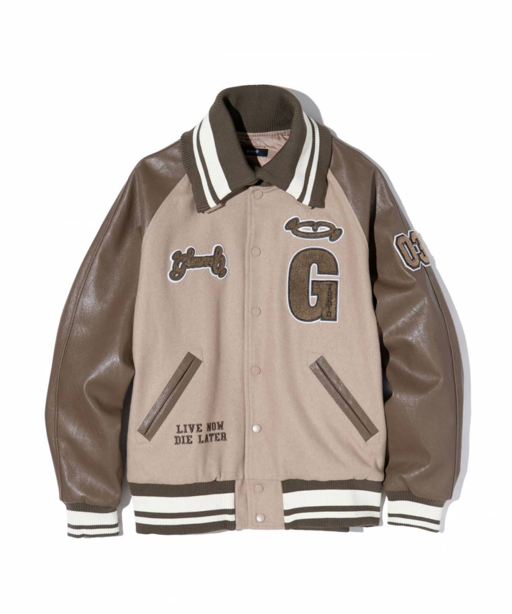 【予約商品】glamb(グラム) GB0424/JKT04 : GB Letterman Jacket / ジービーレターマンジャケット - Beige