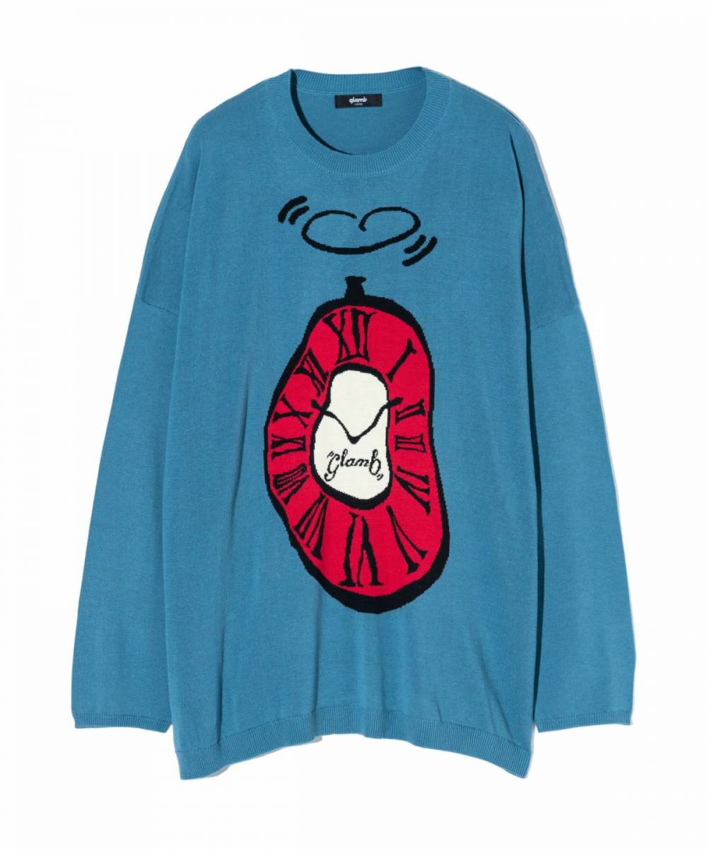 【予約商品】glamb(グラム) GB0424/KNT01 : Twist Clock Knit / ツイストクロックニット - Blue