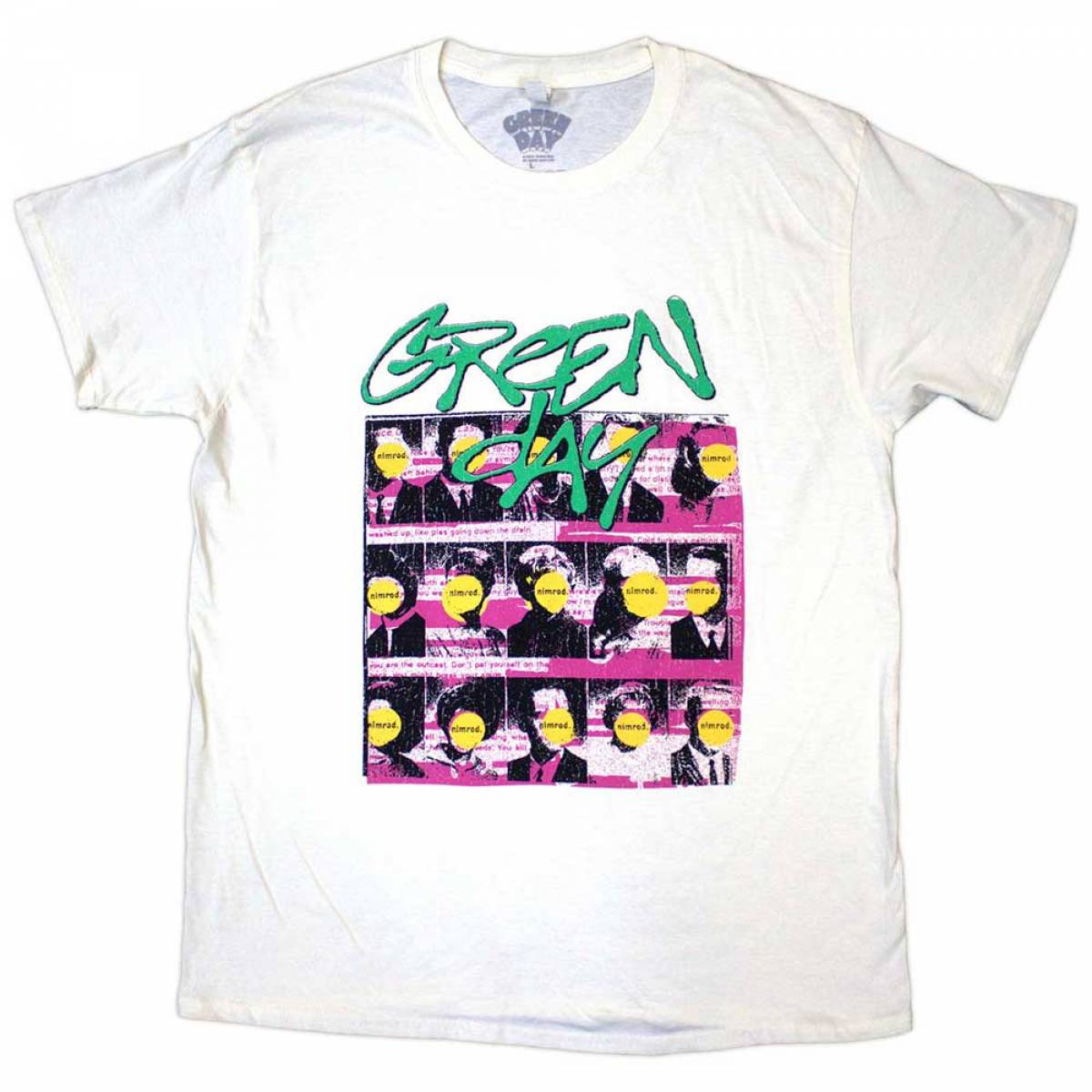 【予約商品】GREEN DAY バンドTシャツ ユニセックス: Nimrod Mugshots (Natural) - NATURAL