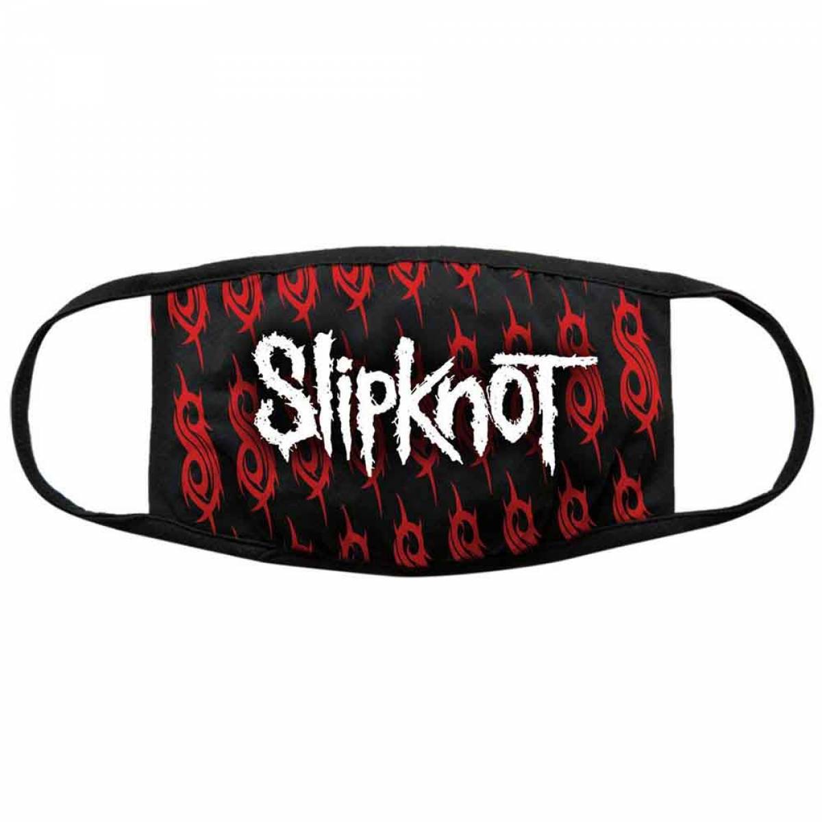 【予約商品】SLIPKNOT Face Mask: White Logo & Sigils - BLACK