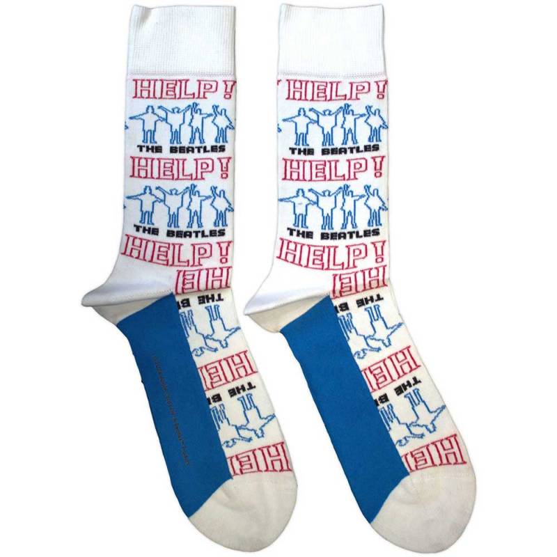 【予約商品】THE BEATLES Unisex Ankle Socks: Help! Outlines Repeat (White)