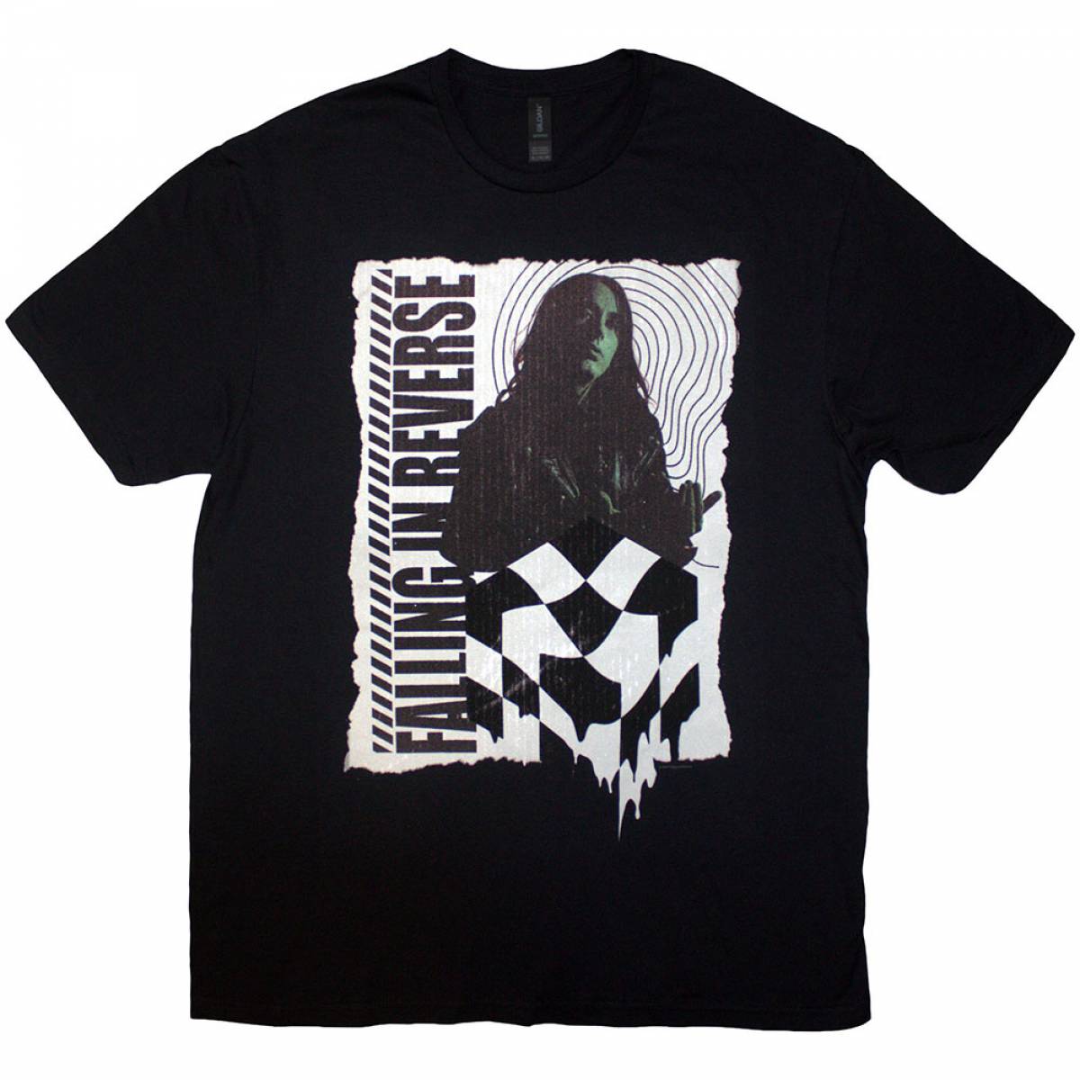 FALLING IN REVERSE バンドTシャツ ユニセックス: 21 Chequered (Black) - BLACK