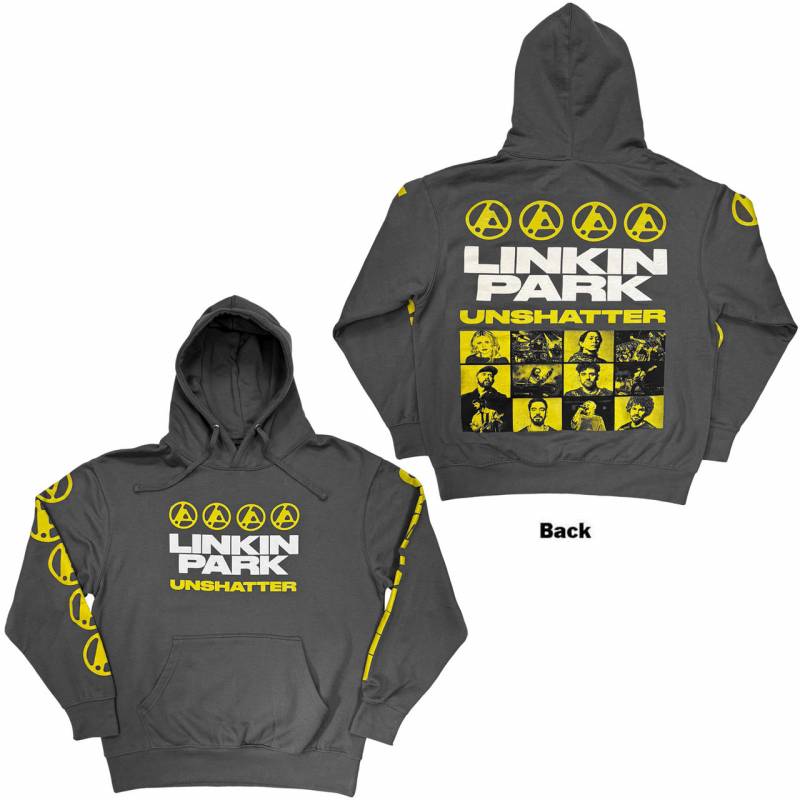 LINKIN PARK Unisex Pullover Hoodie: Unshatter (Charcoal Grey)