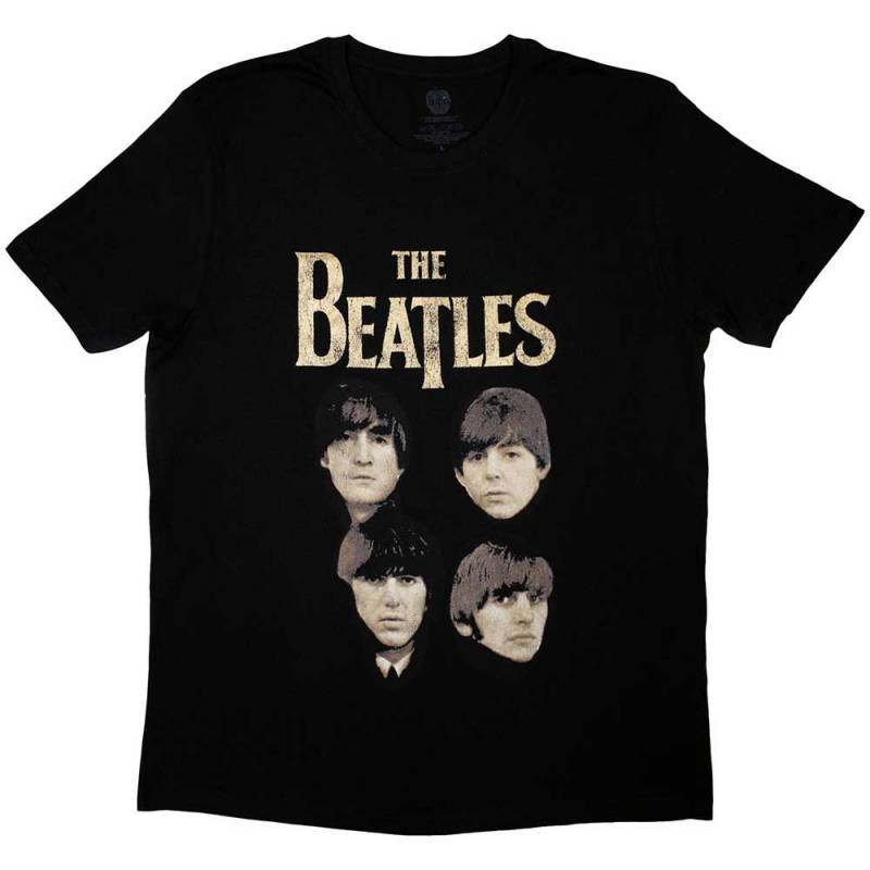 【予約商品】THE BEATLES バンドTシャツ ユニセックス: 4 Heads (Black)